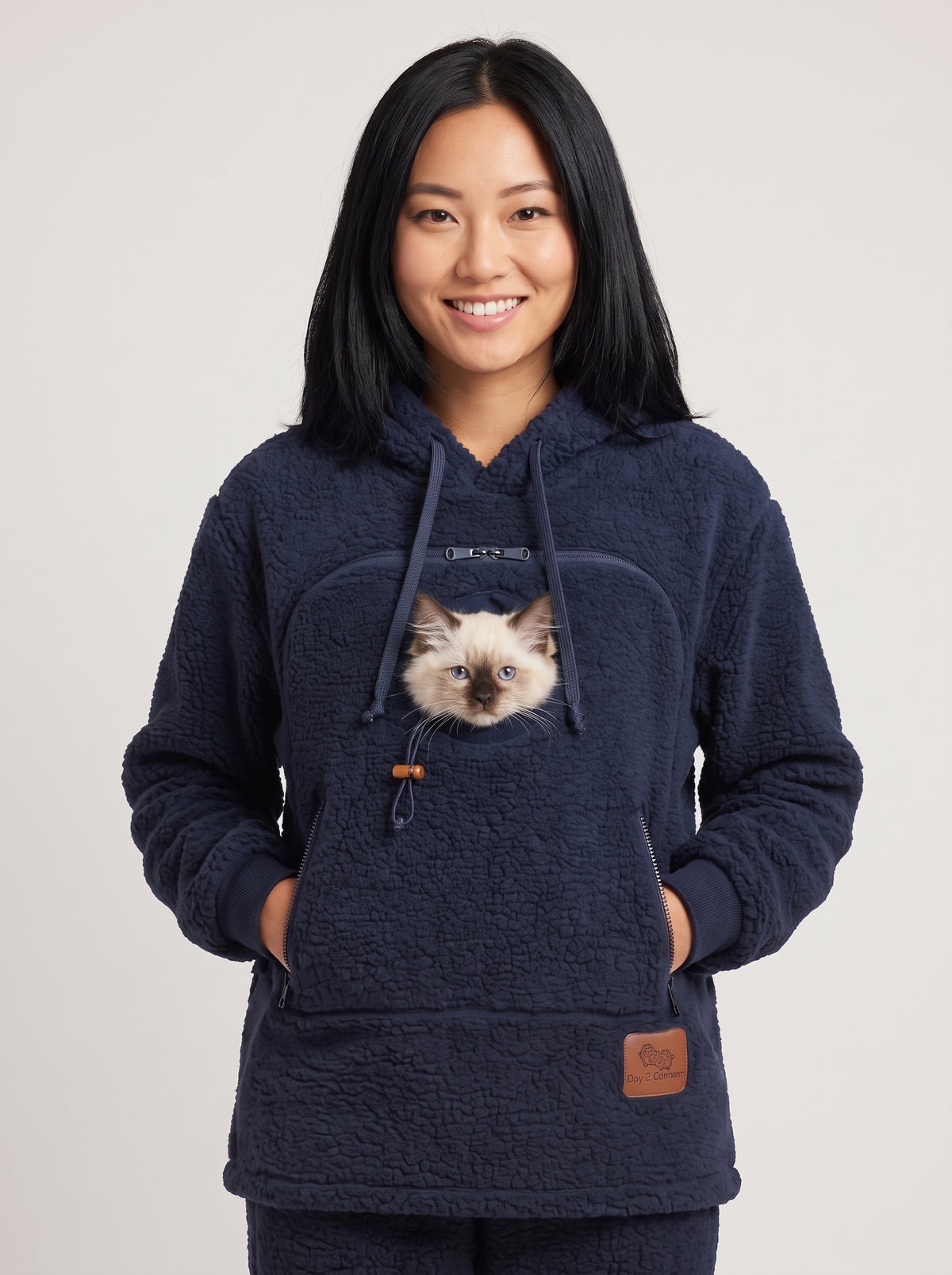 Katzen-Tragehoodie mit Sicht-Fronttasche