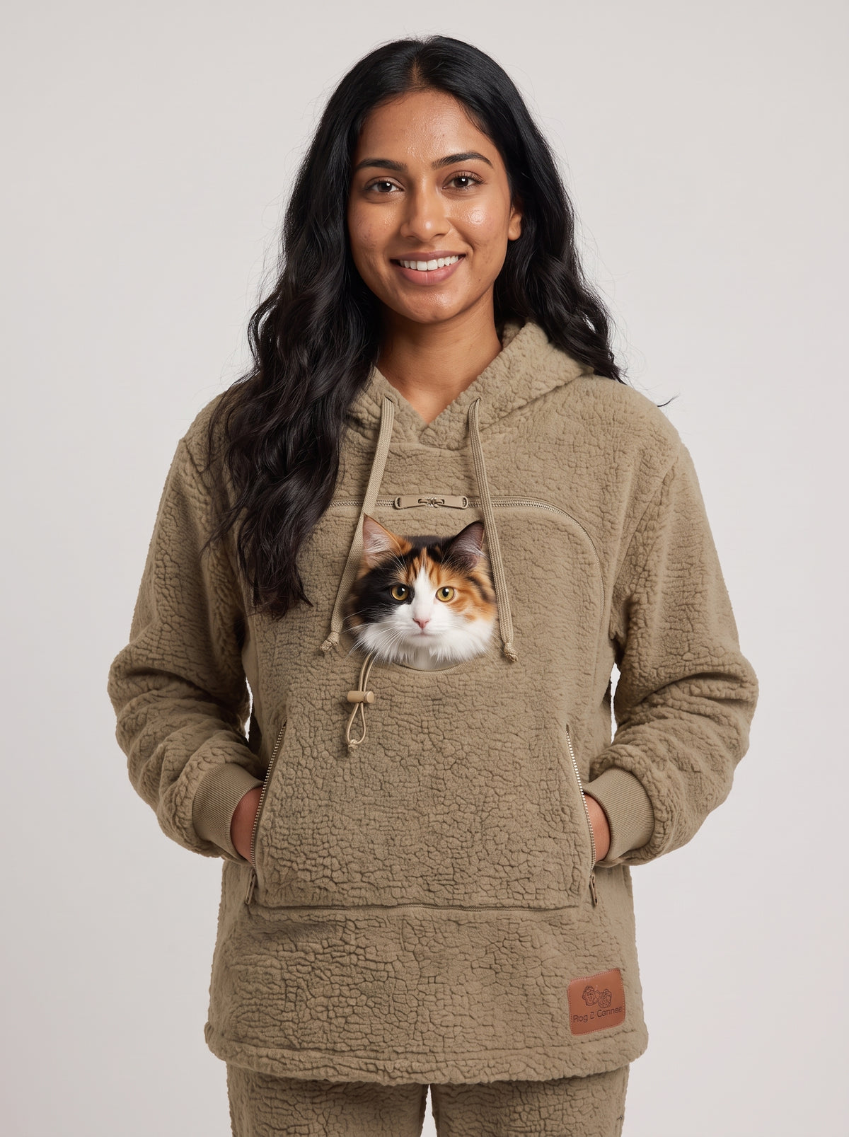 Katzen-Tragehoodie mit Sicht-Fronttasche