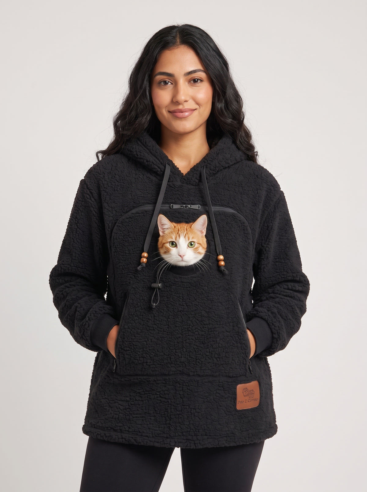 Katzen-Tragehoodie mit Sicht-Fronttasche
