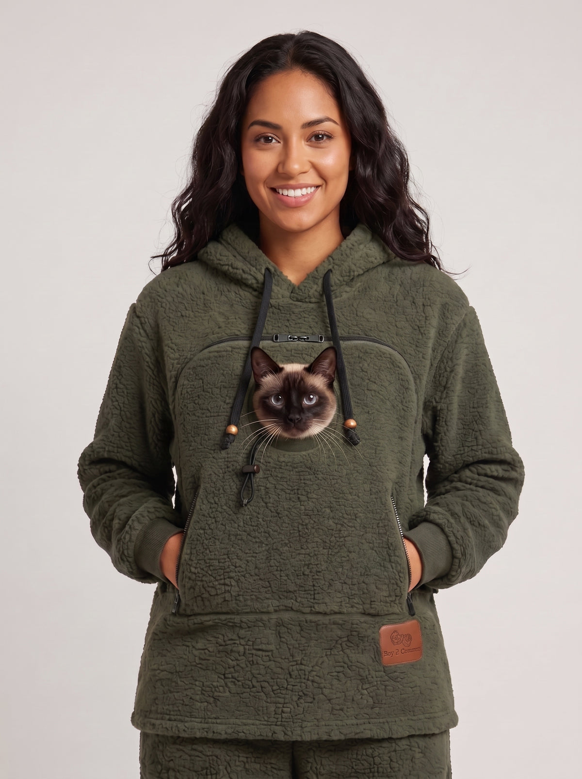Katzen-Tragehoodie mit Sicht-Fronttasche