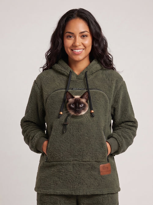 Katzen-Tragehoodie mit Sicht-Fronttasche